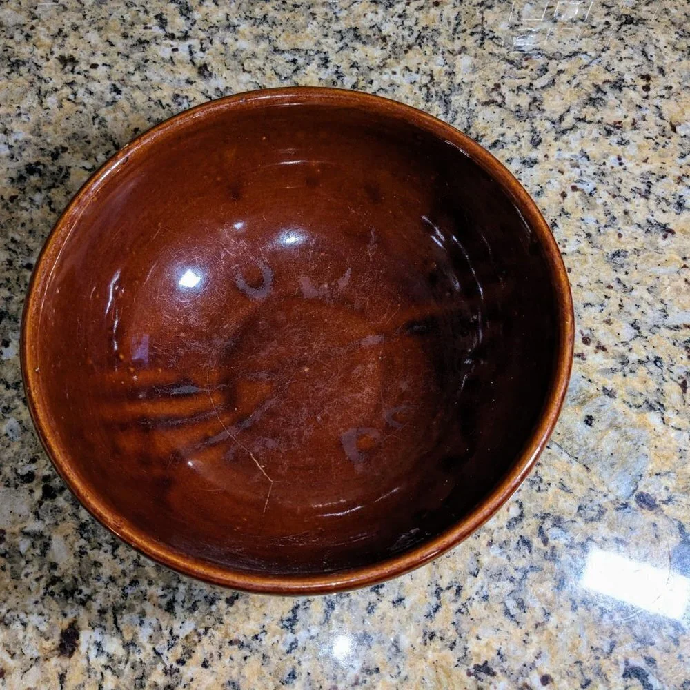 Marcrest Daisy Dot Ovenproof Stoneware Bowl, 10 inches, 1960s